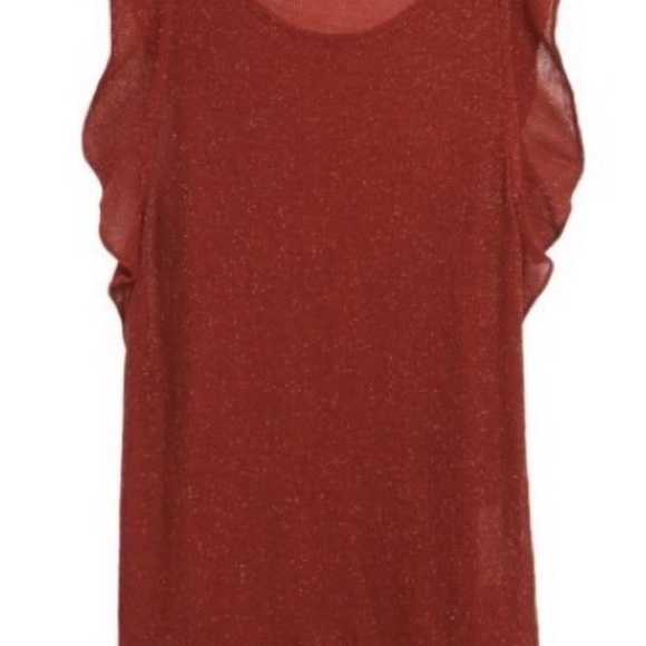 Madewell Metallic Rust Ruffle Tank Top - Picture 4 of 8